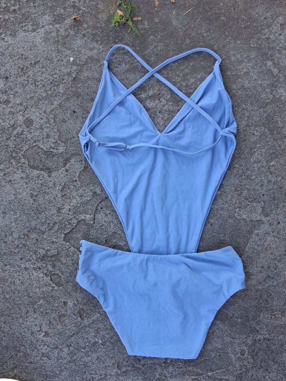 New Sauvage Monokini "The Spider" Macrame Knotted Swimsuit Large Blue RARE $179 - Picture 3 of 6